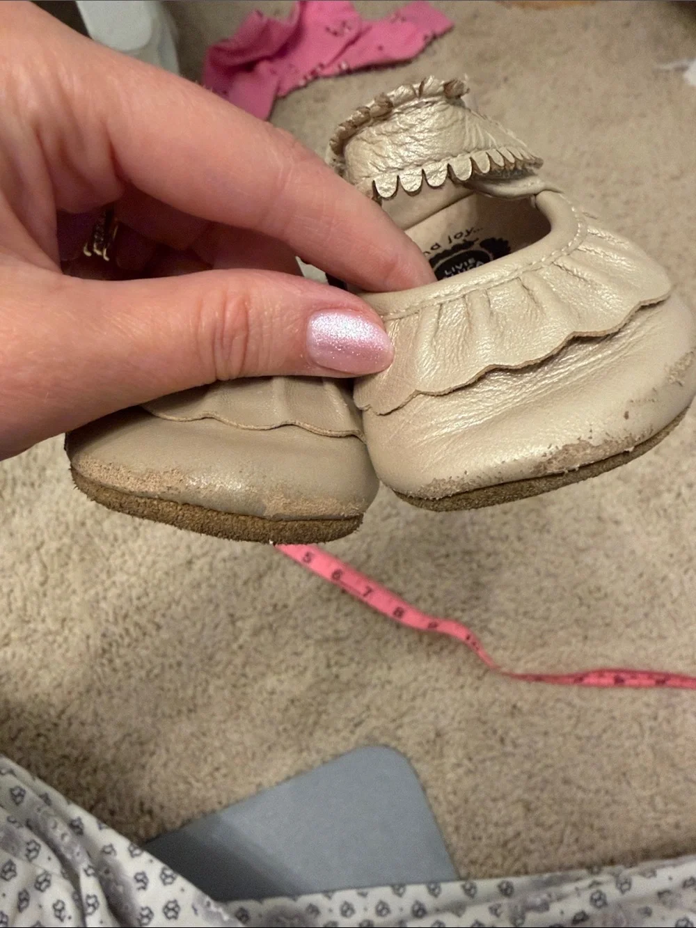 Livie & Luca Metallic Creamy Gold Ruffle Mary Janes